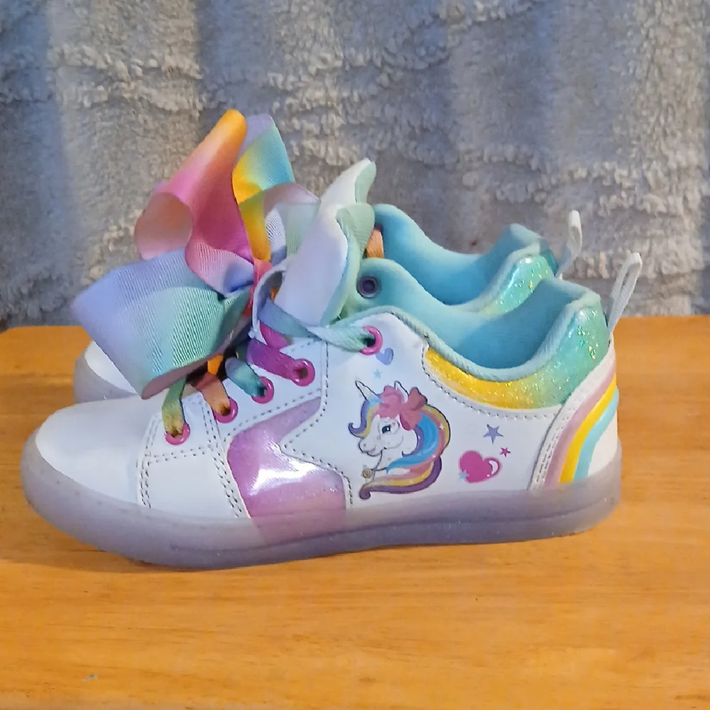 Unicorn Kids Shoes with Rainbow Bow